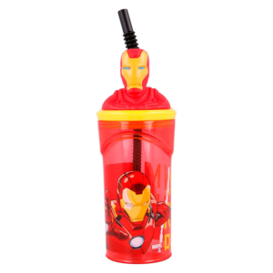 Vaso Figurita 3D con Pajita Marvel Iron Man