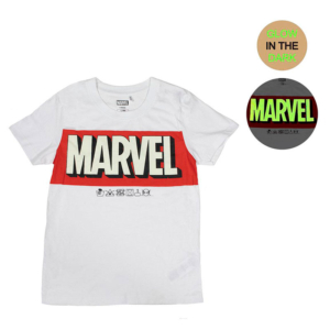 Camiseta Infantil Marvel blanca Luce en la Oscuridad