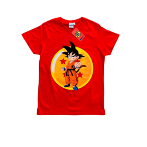 Camiseta Infantil Bola de Dragon Goku Roja