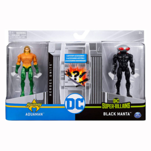 Figura Warner Dc Pack 2 Figuras Aquaman y Black Manta 10 cm + accesorios