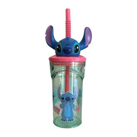 Vaso Figurita 3D con Pajita Disney Stitch  360 ml
