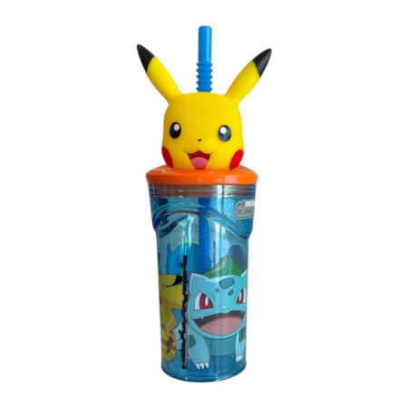 Vaso Figurita 3D con Pajita Pikachu 360 ml